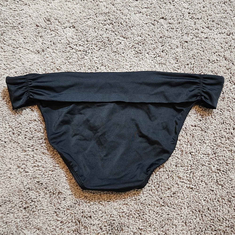 Athleta Black Ruched Waist Bikini Bottom Swimsuit Size XL Basic Full Pool Beach - Picture 4 of 7